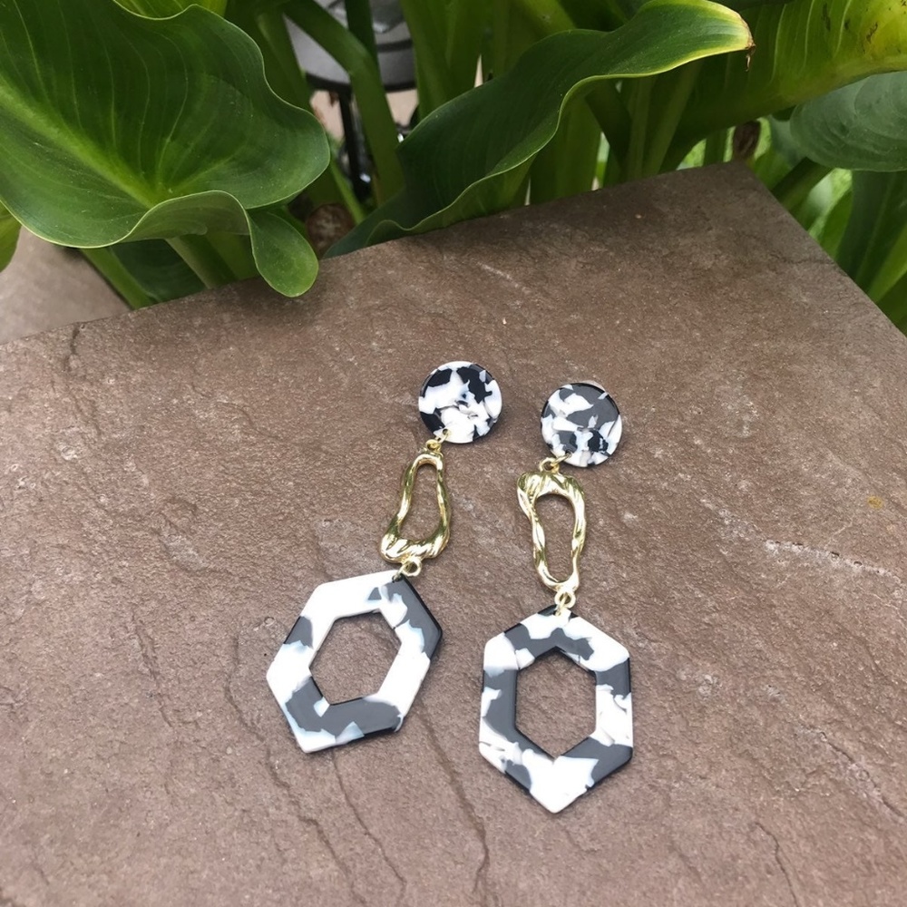 Acrylic Tortoise Shell Statement Earring